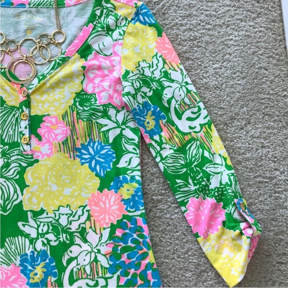 Lilly Pulitzer Palmetto V Neck T Shirt Dress - Picture 3 of 6